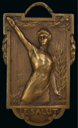 Stamp of Olympics » 1924 Paris » Memorabilia 1924 Paris fob in bronze depicting the same design as the Olympic 50c stamp by Becker