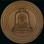 Stamp of Olympics » 1936 Berlin » Medals 1936 Berlin participation medal, 70mm, bronze, with maker's mark "GUSS H. NOACK BERLIN" on edge