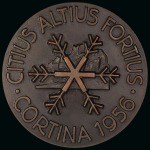 Stamp of Olympics » 1956 Cortina d'Ampezzo 1956 Cortina participation medal, 45mm, very fine