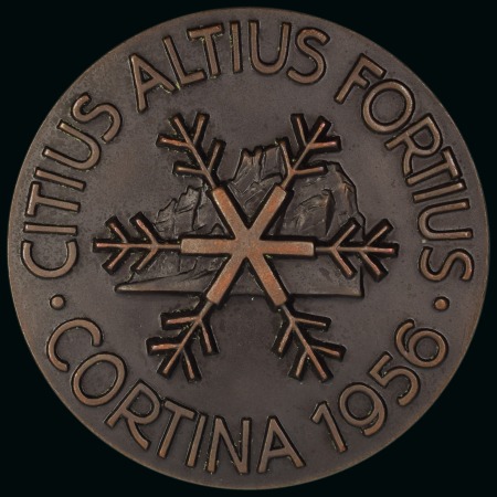 Stamp of Olympics » 1956 Cortina d'Ampezzo 1956 Cortina participation medal, 45mm, very fine