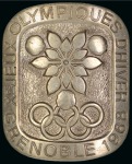 Stamp of Olympics » 1968 Grenoble 1968 Grenoble participation medal, 67mm, very fine