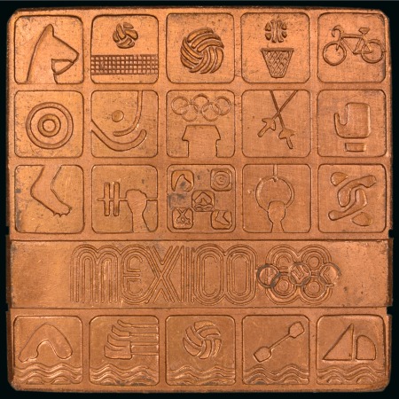 Stamp of Olympics » 1968 Mexico 1968 Mexico participation medal, 50x50mm, some minor wear