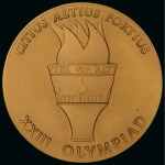 Stamp of Olympics » 1984 Los Angeles 1984 Los Angeles participation medal, 60mm, very fine