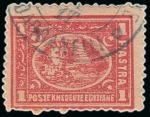 Stamp of Egypt » Egyptian Post Offices Abroad » Consular Offices » Dardanelli 1872 & 1874-75 Third Issue: A fine array of values from 5pa to 5pi all showing mostly part DANDANELLI cancels