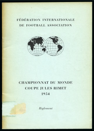 Stamp of Thematics » Sport and Games » Football 1954 World Cup official rules booklet, 19pp
