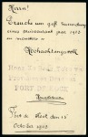 Stamp of Switzerland / Schweiz » Ganzsachen » Postkarten 1903, eingehende Ganzsache aus Ned. Indien, Herrn Nestlé (Gründer der Firma Nestlé) adressiert