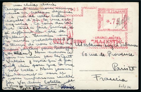 Stamp of Olympics » Non-Olympic and Anti-Olympic Championships 1932 (Sep 26) Picture postcard with 75c meter mark advertising the golf course at the Grand Hotel Majestic in Pallanza