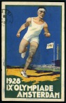 Stamp of Olympics » 1928 Amsterdam » Issued Stamps, Covers and Cancellations DURING THE GAMES: 1928 (July 30) Official poster postcard sent registered to Switzerland with the complete 1928 Olympics set of 8