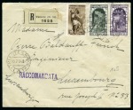 Stamp of Thematics » Sport and Games » Football 1934 World Cup 5L+2L50 on cover sent registered from Trieste to Luxembourg