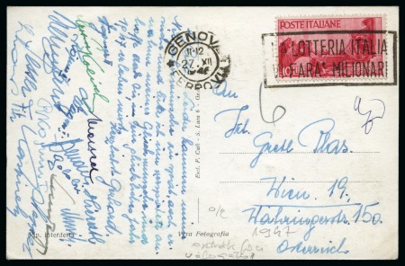 Stamp of Thematics » Sport and Games » Football 1946 Postcard with the signature of Ernst Happel and other famous players of the Austrian "Wunderteam"