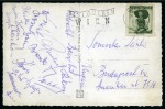 Stamp of Thematics » Sport and Games » Football 1954 Postcard mailed from Vienna on April 17, 1954 with the signatures of the Budapest Honved FC team players (Puskas, Kocsis, Czibor, Boszik, Lorant etc.)