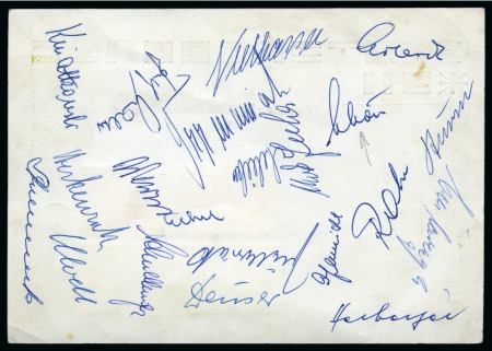 Stamp of Thematics » Sport and Games » Football 1958 World Cup official commemorative card with the signatures of the German team players 