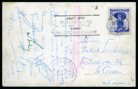 Stamp of Thematics » Sport and Games » Football 1950 World Cup: Photo postcard of the Swiss national team with the signatures of the players