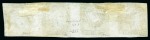 Stamp of Mauritius » 1859 Lapirot Issue » Intermediate Impressions (SG 38) 1859 Lapirot 2d blue interdmediate impression horizontal STRIP OF FOUR (Pos. 1-4), used