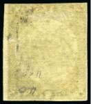 Stamp of Australia » New South Wales THE UNIQUE UNUSED RARITY: 1850-51 3d MYRTLE GREEN on soft yellowish paper, unused