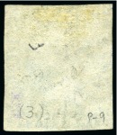 Stamp of Mauritius » 1848-59 Post Paid Issue » Early Impressions (SG 6-9) 1848-59 Post Paid 2d blue, early impression, position 9, used with "3" barred numeral of Souillac