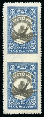 Stamp of Lithuania 1926 Swallow, airmails complete set of three vertical