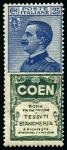 Stamp of Italy 1924-25, Francobolli Pubblicitari, serie completa di 21 valori, con gomma integra;