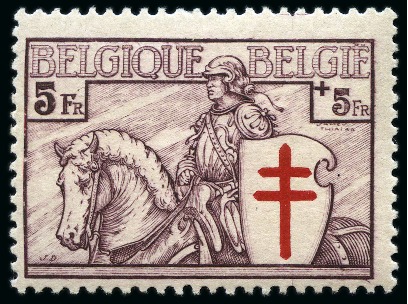 Stamp of Large Lots and Collections Europe: 1918-1950s A nice assembly in two small albums including medium  stamps and sets with mostly Belgium (complete 1918 set, Knights, Orval, Sanitarium etc.) and Germany 