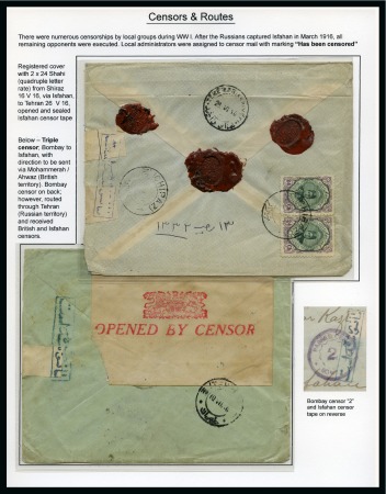 Stamp of Persia » Censored Mail 1916 Persia Censored Mail: An album page written up