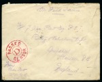 Stamp of Persia » Censored Mail 1916 Stampless envelope endorsed "On Field Service" sent from Basra to England with "BASE POST DEPOT" 29 DEC 15 cds