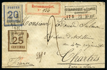 Stamp of France » Alsace-Lorraine 1871, Lettre recommandée du 17 mai Strasbourg gare