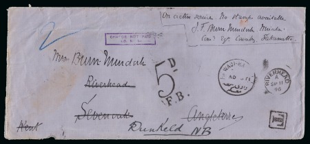 Stamp of Egypt » Egyptian Post Offices Abroad » Territorial Offices » Wadi Halfa Camp (Sudan) 1896 (30.8) Double weight stampless envelope (with