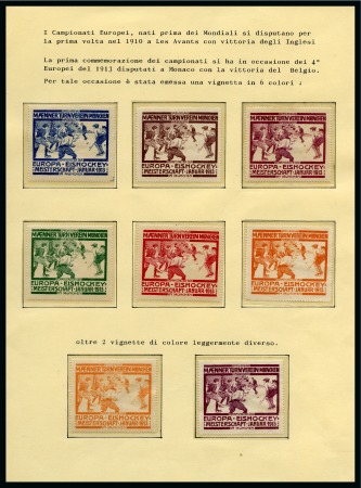 Stamp of Olympics » Collections & Miscellaneous Lots 1913-97, Collection of ICE HOCKEY written up on exhibition pages in four albums