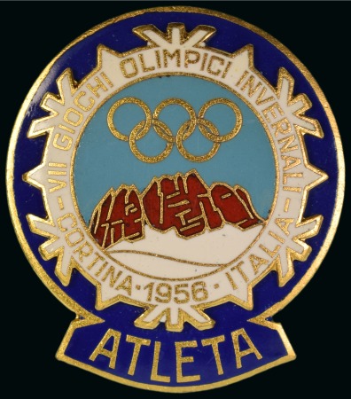 Stamp of Olympics » 1956 Cortina d'Ampezzo 1956 Cortina Athletes' participation badge in original case