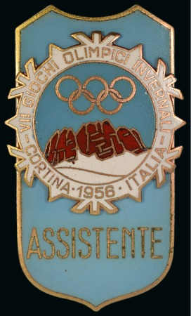 Stamp of Olympics » 1956 Cortina d'Ampezzo 1956 Cortina Assistants' participation badge with original glassine bag