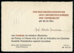 Stamp of Olympics » 1936 Garmisch-Partenkirchen 1936 Garmisch official invitation to an evening event