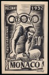 Stamp of Olympics » 1952 Helsinki 1952 Helsinki group of three Monaco unadopted handpainted essays by Molné