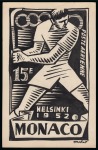 Stamp of Olympics » 1952 Helsinki 1952 Helsinki group of three Monaco unadopted handpainted essays by Molné