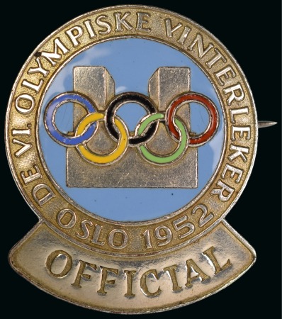Stamp of Olympics » 1952 Oslo 1952 Oslo Officials' participation badge
