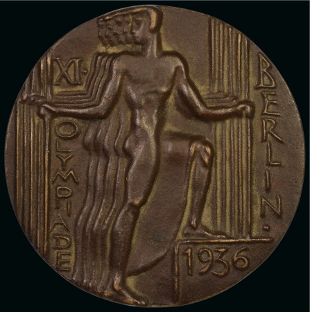 Stamp of Olympics » 1936 Berlin » Medals 1936 Berlin participation medal, 70mm, bronze, dark patination