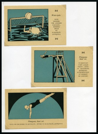 Stamp of Olympics » 1924 Paris » Postcards St. Raphael Quinquina group of 24 different art deco cards showing an array of different sports