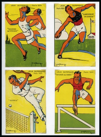 Stamp of Olympics » 1924 Paris » Postcards Floowy set of 10 different art deco cards showing an array of different sports