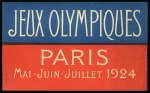 Stamp of Olympics » 1924 Paris » Memorabilia 1924 Paris, official luggage label, 153x95mm, plus smaller white seal with Games legend and logo