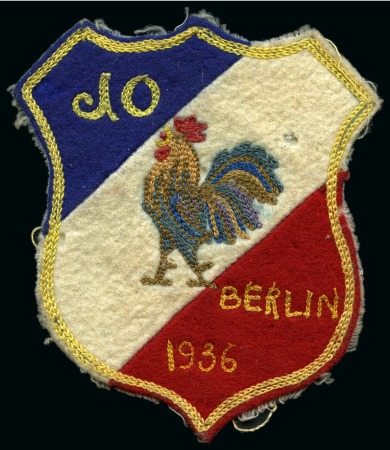 Stamp of Olympics » 1936 Berlin » Other Memorabilia 1936 Berlin official team fabric patch for the French Olympic team
