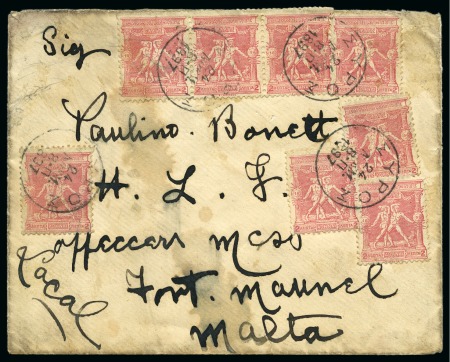Stamp of Olympics » 1896 Athens 1896 & 1906 Athens Olympics group of covers and stamps, with 1896 issues incl. 1897 envelope from Syros to Malta with eight 2l