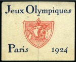 Stamp of Olympics » 1924 Paris » Covers and Cancellations DURING THE GAMES: 1924 (Jul 27) Front/parcel piece with 1924 Olympic set tied by "COLOMBES / VILLAGE-OLYMPIQUE" cds and several Olympic handstamps