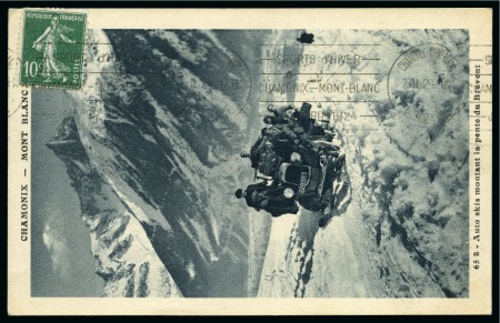 Stamp of Olympics » 1924 Chamonix EIGHTH DAY OF THE GAMES: 1924 (Feb 2) Picture postcard with "SPORTS d'HIVER / CHAMONIX - MONT-BLANC / JANVIER 1924" special roller cancel
