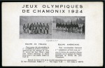 Stamp of Olympics » 1924 Chamonix POSTCARDS: Collection of 39 Chamonix postcards incl. photo postcard of the French team parading through the town in the Opening Ceremony