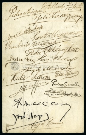 Stamp of Olympics » 1924 Paris » 1924 Olympic Issues of Other Countries URUGUAY: A. N. Paris picture postcard of the Uruguay gold medal winning football team signed on the reverse by 18 of the players