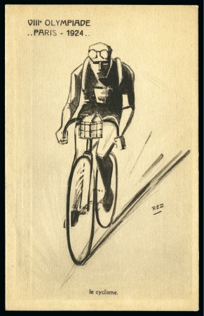 Stamp of Olympics » 1924 Paris » Postcards "Red" group of 9 picture postcards with black sketch-style designed by Red showing Olympic events