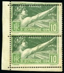 Stamp of Olympics » 1924 Paris » Issued Stamps and Varieties 1924 Paris group of mint & used varieties and plate flaws on album pages