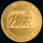 Stamp of Olympics » 1996 Atlanta 1996 Atlanta Olymphilex solid gold medal (Olympic & Sports Stamp Exhibition), hallmarked 986, weight 18g