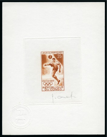 Stamp of Olympics » Collections & Miscellaneous Lots FOOTBALL: 1964-88, Collection of French Colonies die proofs commemorating football at the Olympic Games