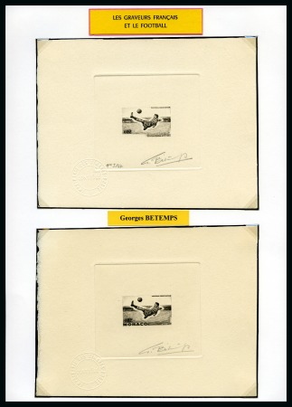 Stamp of Olympics » Collections & Miscellaneous Lots FOOTBALL: 1964-88, Great collection of French Colonies die proofs commemorating football, mostly at World Cups