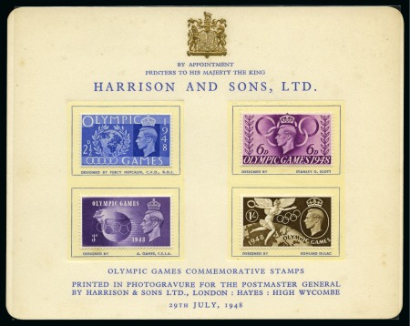 Stamp of Olympics » 1948 London 1948 Olympics set on Harrison & Sons presentation card and also on International Telegraph and Telephone Conference presentation booklet